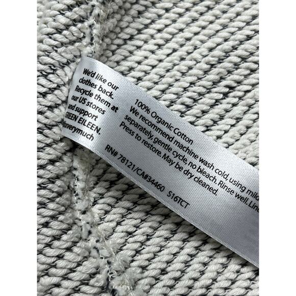 Eileen Fisher Women’s Organic Cotton Knit Blazer Cardigan Gray Black Jacket S/M - Picture 6 of 6